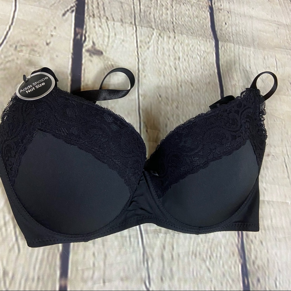 4/$25 Delta Burke black bra 2644-36 38DD NWT